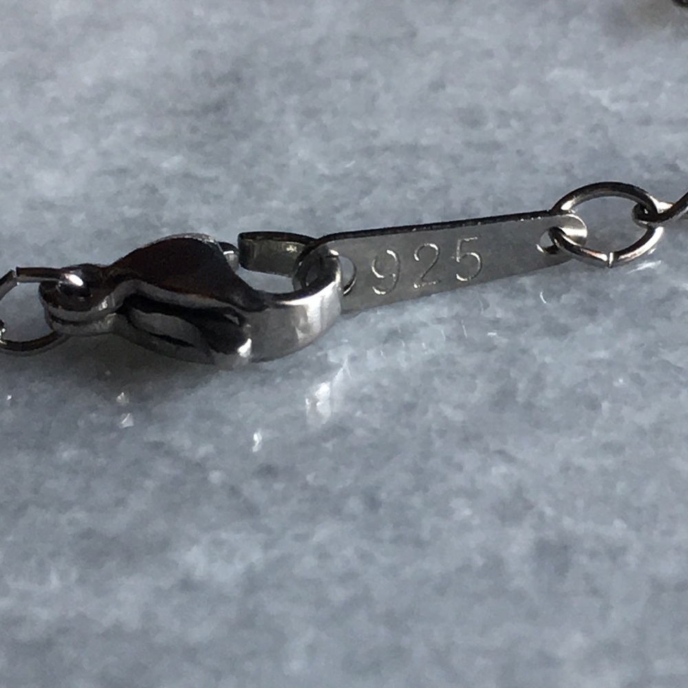 Pearl & CZ Rectangular Necklace - Picture 6 of 16